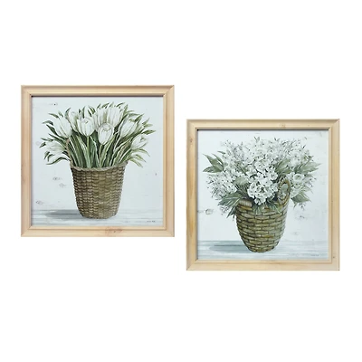17" Framed Floral Print Set