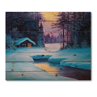 Designart - Old Cabin In Winter Forest II