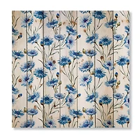 Designart - Blue Cornflowers With Green Leaves II