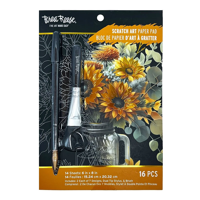 Brea Reese™ 6" x 8" Fall Florals Season Scratch Art Paper Pad