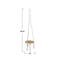 Hello Honey® 5ft. Cotton Macrame Plant Hanger with Wood Base