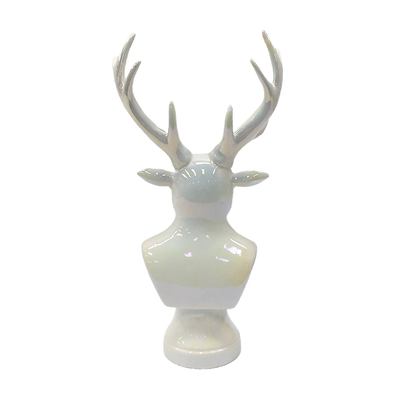 13.25" Iridescent White Reindeer Bust Tabletop Décor by Ashland®