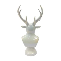 13.25" Iridescent White Reindeer Bust Tabletop Décor by Ashland®