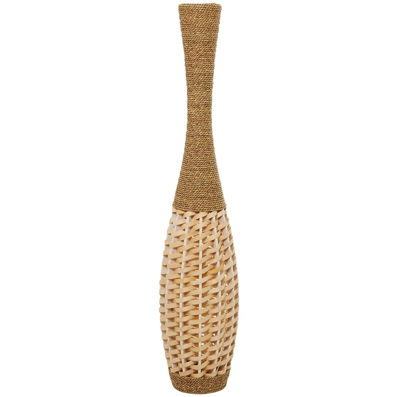 Brown Seagrass Handmade Thin Woven Floor Vase