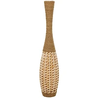 Brown Seagrass Handmade Thin Woven Floor Vase