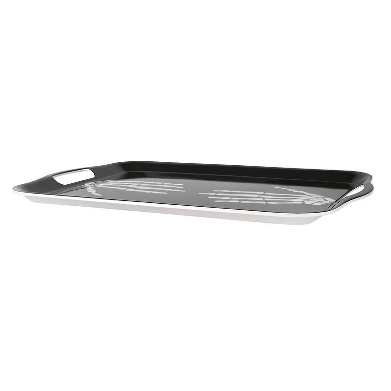 Black Skeleton Hands Melamine Tray by Celebrate It™