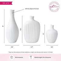 Kate Aspen® White Textured Ceramic Minimalist Vase Set