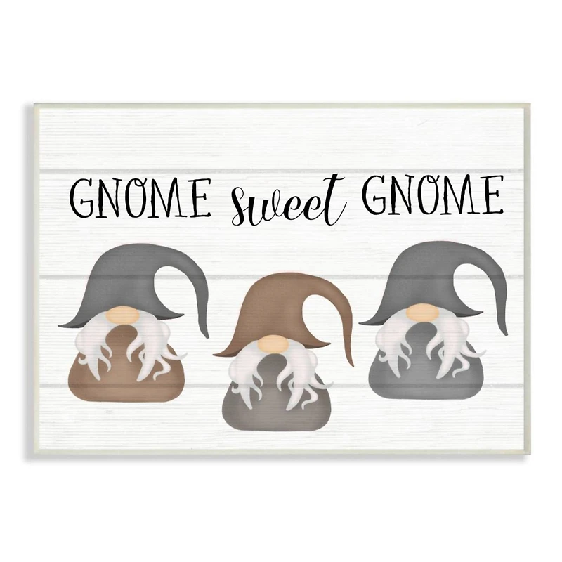 Stupell Industries Gnome Sweet Gnome Mythical Garden Elf Pun Wall Plaque