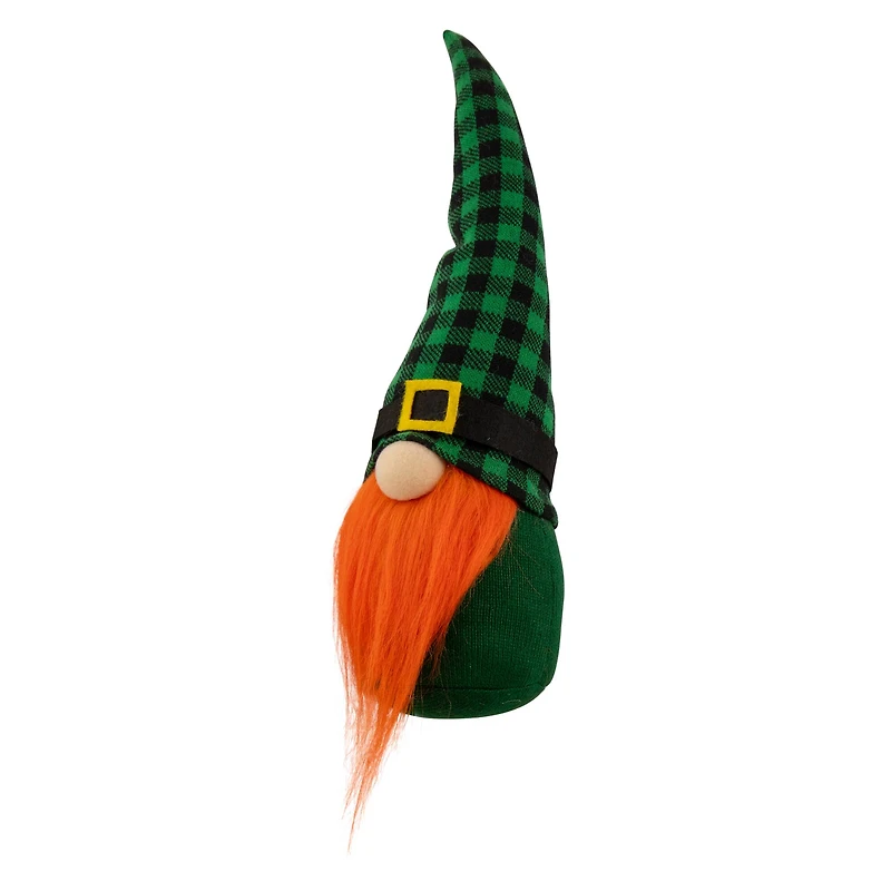 13" Green and Black Plaid St. Patrick's Day Leprechaun Gnome