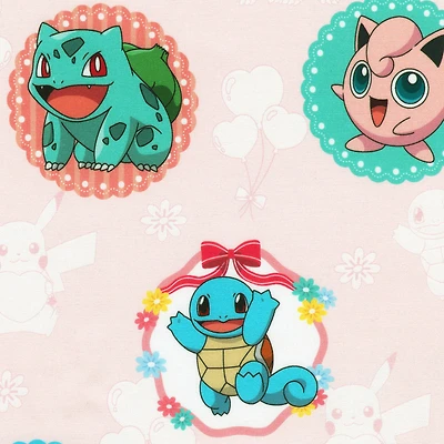 Pokémon™ Lovely Pink Character Print Cotton Fabric
