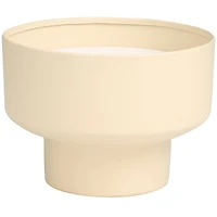 White Wax Sweet Bamboo Scented Candle with Elevated Matte Tan Container