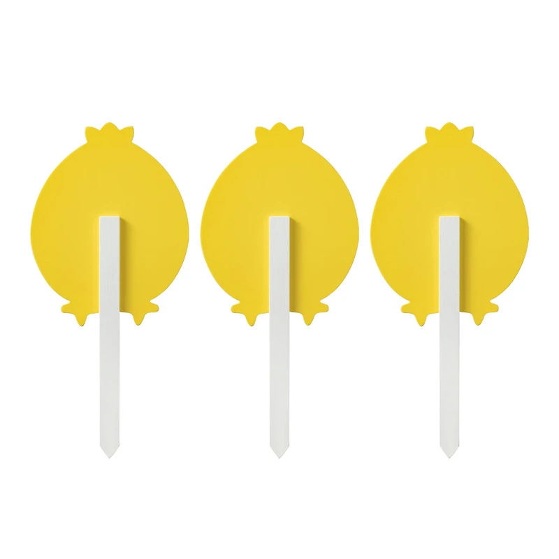 Glitzhome® 15" Set of 3 Easter Wooden Chick Pick or Yard Stake