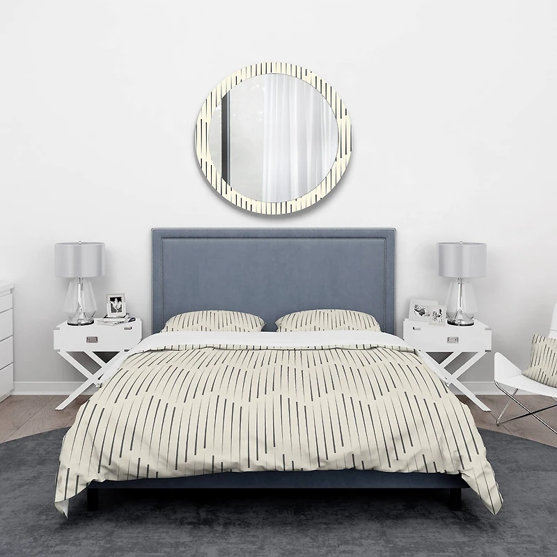 Designart 'Zigzag Background Minimal Striped Design' Scandinavian Bedding Set