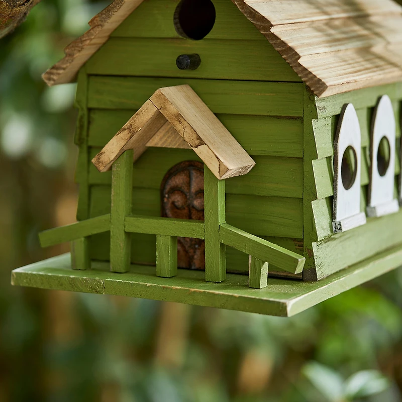 Glitzhome® 11" Oversized Distressed Wood Church Birdhouse