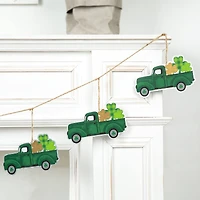 Glitzhome® St. Patrick's Metal Trucks Garland