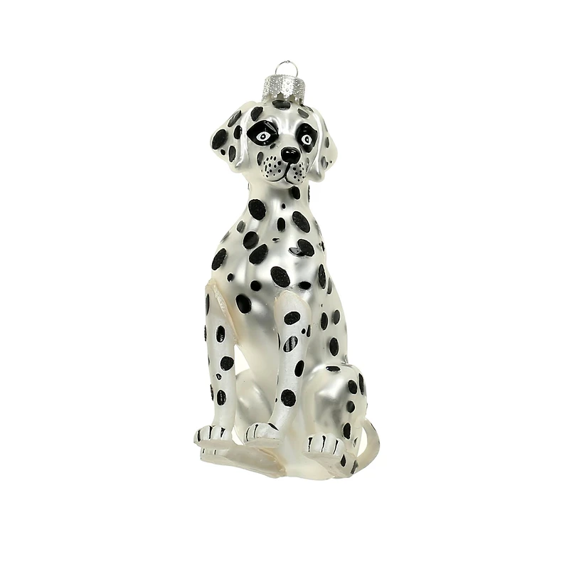 4.5" White & Black Dalmatian Glass Ornament by Ashland®
