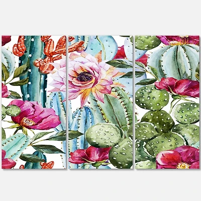 Designart - Cactus Pattern Watercolor