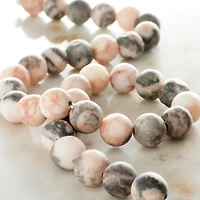12 Pack: Pink & Gray Mix Agate Round Beads, 8mm by Bead Landing™