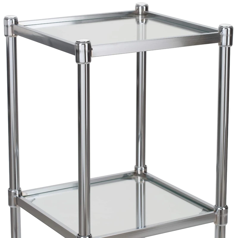 Organize It All Free Standing 4-Tier Glass Shelf Tower 
