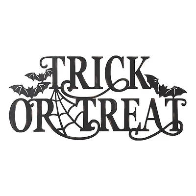 Glitzhome® 24" Metal Halloween TRICK OR TREAT Wall Sign