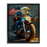 Stupell Industries Patriotic Eagle Motorcycle Floater Framed Art