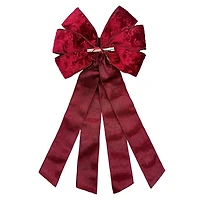 20.5" Burgundy Embossed Velvet Tree Bow by Celebrate It®