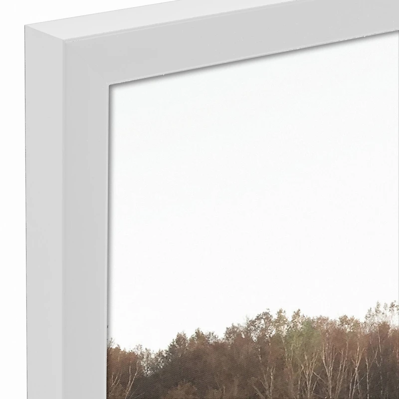 Wheat Field Pathway White Framed Canvas