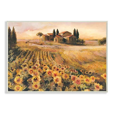 Stupell Industries Yellow & Green Italian Villa Autumn Sunflower Field Wall Plaque