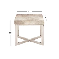 20" Gray & White Stainless Steel Contemporary Stool