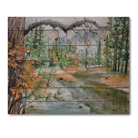 Designart - River With Trees In Autumn Forest