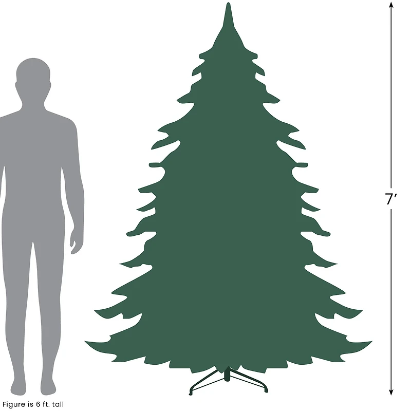 7ft. Pre-Lit Snowy Bristle Pine Artificial Christmas Tree, Warm White LED Lights