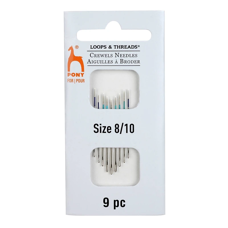 Pony® 8/10 Crewels Needles by Loops & Threads®, 9ct.
