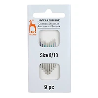 Pony® 8/10 Crewels Needles by Loops & Threads®, 9ct.