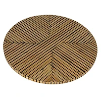 Hello Honey® 15.75" Black & Natural Geometric Stripes Lazy Susan