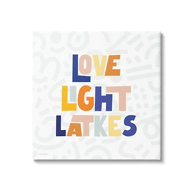 Stupell Industries Love Light Latkes Casual Hanukkah Canvas Wall Art