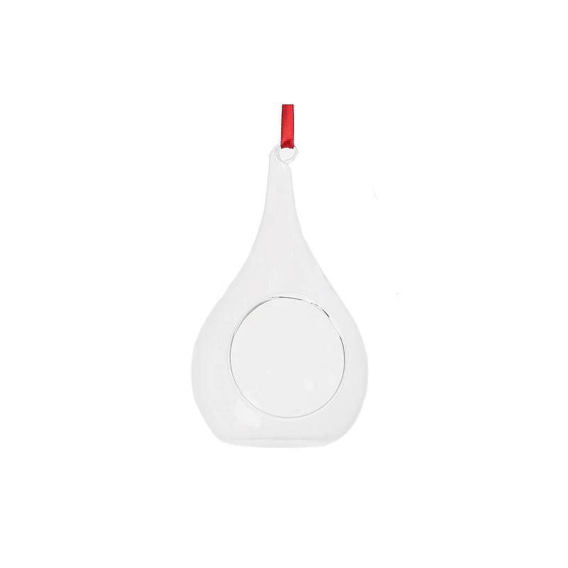 5.5" Clear Open DIY Glass Flat Drop Ornament by Ashland®