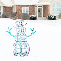 48" Pre-Lit Iridescent Snowman