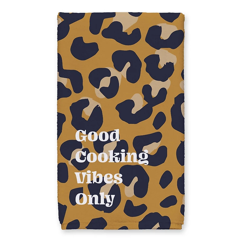 Good Cooking Vibes Only Leopard Tea Towel Set