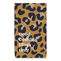 Good Cooking Vibes Only Leopard Tea Towel Set