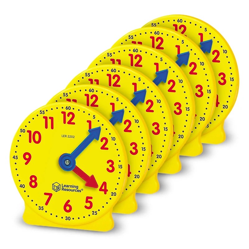 Learning Resources Big Time 4" Mini Clocks, 6ct.