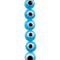 Lampwork Glass Round Evil Eye Beads