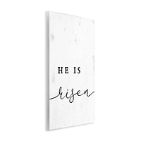 Stupell Industries He Is Risen Phrase Rustic Pattern Minimal Text Wall Plaque Art