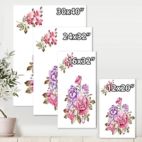 Designart - Bouquet of Pink and Purple Flowers I