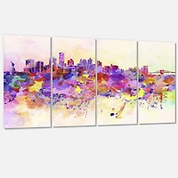 Designart - Purple New York Skyline