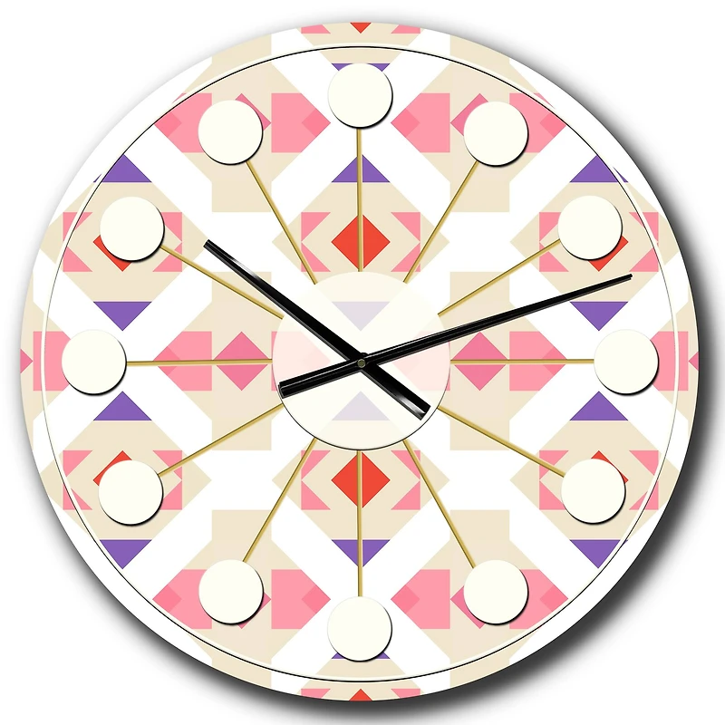 Designart 'Triangular Retro Design Vii Mid-Century Modern Wall Clock