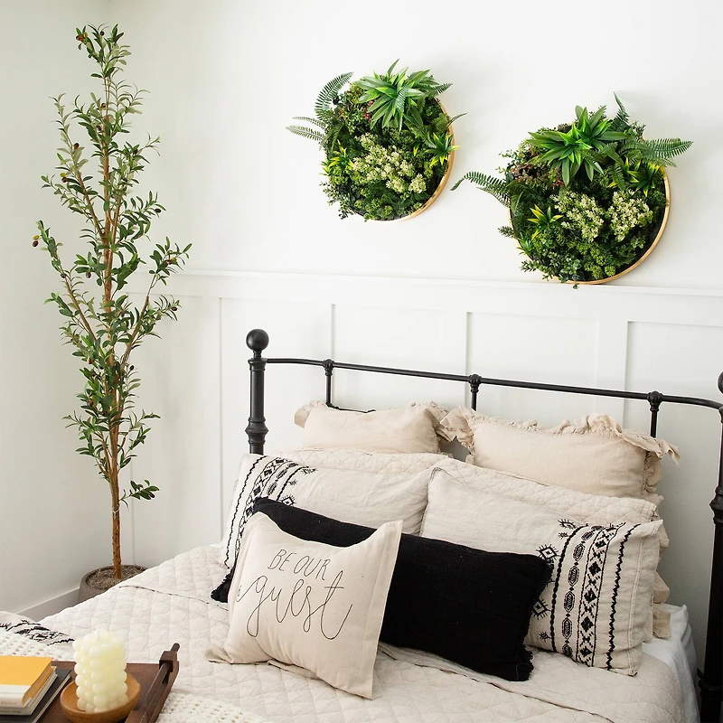 20" Framed Queensland Rainforest Artificial Living Wall Art Panel