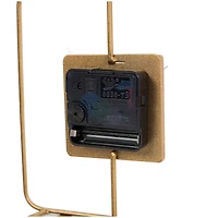 8" Gold Metal Geometric Open Frame Clock with White Clockface & Base