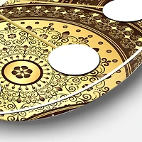 Designart 'Golden Circular Pattern I Mid-Century Modern Wall Clock