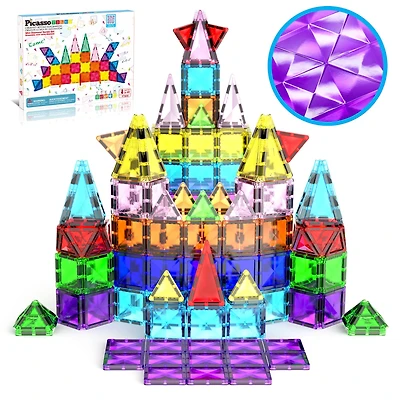PicassoTiles® 40-Piece Travel Size Building Block Tile Set