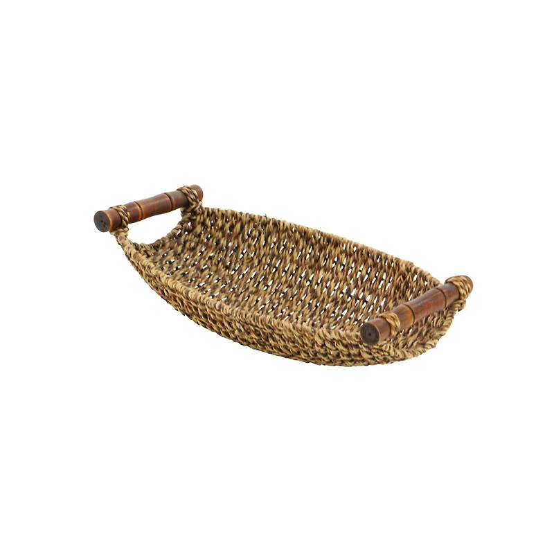 Brown Metal Coastal Storage Basket Set